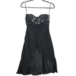 Pamella Roland LBD Spaghetti Strap Silk Dress Padded Front Full Slip Cocktail
